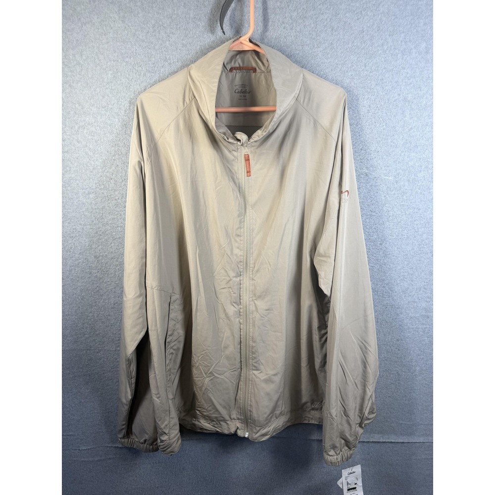 Cabela's Jacket Mens XLT British Tan Teflon Windbreaker Lightweight Outdoor